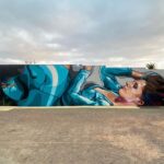 Joel Van Moore Instagram - I had an absolute blast painting my dear friend @jelenanelej for @colourtumbystreetart a week ago and miss all the local crew and artists a lot. Thanks to @juddyroller for the invite. The moody pics are from Harry the gun photographer @lightbulbphotography #vanstheomega #freehand Tumby Bay, South Australia