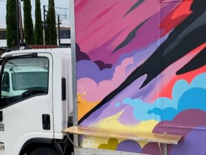 Joel Van Moore Instagram - It’s always a pleasure to be given free range to paint. This is the new pop up truck for @jakekellie out at @piratelife.portadelaide 

I have tried to capture the graffiti background elements with a Smokey theme running through it.