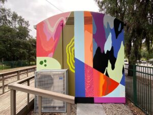 Joel Van Moore Instagram - Bringing some colour and inspiration from nature on this one from early in the year.

#vanstheomega 
#adelaidestreetart #streetartnews #tmdees