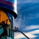 Joel Van Moore Instagram - Recently we got this Tower in Port Vincent knocked off with the amazing support by local community. A process that I worked on for over a year and finally delivered with the help and amazing Talents of @refuz_paint @jasmine_crisp and @elizabethclosearts These amazing shots are by local @adbe_photographyyorke Thanks to everyone involved. Port Vincent, South Australia