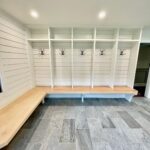 John Colaneri Instagram - With the winter season upon us our mud rooms really get put used in a big way. This transformation for my client gives them the extra storage they needed and large area for kids and pets to dry off from those snowy ⛄️ days. Trim and shiplap by @windsorone Hooks by @schoolhouse #design #designnj #designgoals #designinspiration #mudroomdesign #mudroommakeover #njdesigner #njbuilders