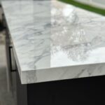 John Colaneri Instagram - The bar area is complete with @sapienstone_usa counter in Arabescato. The bar is by @urbanbonfire in Onyx with black handles. The beauty of these materials is that there is zero maintenance! The counter is porcelain and the bar is made of marine grade aluminum that is powder coated. Thank you to my incredible installers @faithfulcountertops and @distinctively_outdoors. #design #designinspiration #designgoals #outdoorkitchen #outdoorliving #outdoordecoration New Jersey