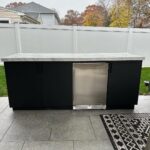 John Colaneri Instagram - The bar area is complete with @sapienstone_usa counter in Arabescato. The bar is by @urbanbonfire in Onyx with black handles. The beauty of these materials is that there is zero maintenance! The counter is porcelain and the bar is made of marine grade aluminum that is powder coated. Thank you to my incredible installers @faithfulcountertops and @distinctively_outdoors. #design #designinspiration #designgoals #outdoorkitchen #outdoorliving #outdoordecoration New Jersey
