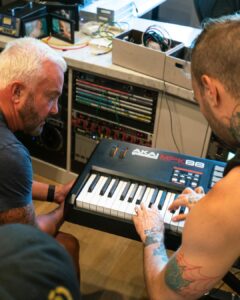 John Feldmann Instagram - It is so emotional for me to think Toxic Positivity is the eighth album that I have done with @theused. I love this band so much. From the first time I heard them back in 2001, all way to this second. I am so proud of what we made together. I love you Bert @dan.whitesides @virtualjepha @brutalford. We are magic together. Thank you for trusting me yet again. I am forever grateful. @bignoise Calabasas, California