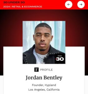 Jordan Bentley Instagram - Honored to be part of this years Forbes 30 under 30. We made it happen 😭🏆 #forbesunder30