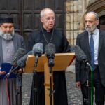 Justin Welby Instagram - The war in Israel and Gaza cannot be allowed to sow antisemitism, hatred and prejudice in the UK. This morning at Lambeth Palace I was joined by Sheikh Ibrahim Mogra and Rabbi Jonathan Wittenberg to call for solidarity in our communities. Sheikh Ibrahim and Rabbi Wittenberg spoke for their own communities and networks, of their deep pain for what is happening in Israel and Gaza and the sharp rise in antisemitism in the UK, but also of the comfort they have found in friendship forged across religious difference. I pray that we remain united against all forms of discrimination. Read more at the link in bio.