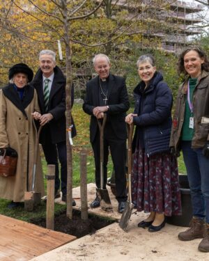 Justin Welby Instagram - This morning, we had the honour of planting a new flowering cherry tree in Lambeth Palace Garden to celebrate 50 years of its opening to the @nationalgardenscheme. 🌸 

We are so grateful to receive this gift. This tree will grow and bloom for years to come, supporting the garden’s wildlife and bringing joy to generations of visitors. 

By providing public access to over 3,500 private gardens, the scheme raises money for nursing and health charities. Learn more at the link in bio.