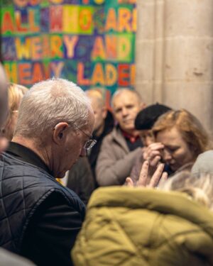 Justin Welby Instagram - Grateful to have spent a fantastic day in @hereforddiocese at the weekend, talking all about prayer to mark the end of the Diocese’s Year of Prayer. We engaged together in prayer, through contemplation, art, on the streets of Hereford and in the 24-hour prayer space. Prayer is foundational to our relationship with God and there are many rich and fulfilling ways in which to pray. 

During the day, as I joined the weekly service of Prayers for Peace at @hfdcathedral,  we heard a beautiful Poem for Peace from Sasha, a Ukrainian student. 

Prayer means coming to God and saying, ‘I can’t do it alone. I’m completely dependent on you, even for my next breath.’ 

That dependence on God takes us into his presence. To be a Christian means to be caught up in the love of God. 

Photos 1, 2, 3 and 5 credit: Lewis Markey