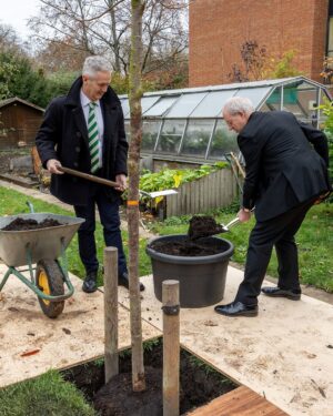 Justin Welby Instagram - This morning, we had the honour of planting a new flowering cherry tree in Lambeth Palace Garden to celebrate 50 years of its opening to the @nationalgardenscheme. 🌸 

We are so grateful to receive this gift. This tree will grow and bloom for years to come, supporting the garden’s wildlife and bringing joy to generations of visitors. 

By providing public access to over 3,500 private gardens, the scheme raises money for nursing and health charities. Learn more at the link in bio.