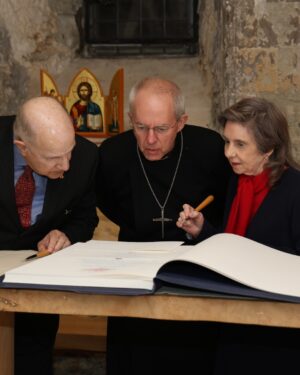 Justin Welby Instagram - Today I was delighted to receive an Apostles Edition of the @saintjohnsbible in honour and memory of Her Late Majesty Queen Elizabeth II. 

It was presented at Lambeth Palace by @saintjohnsabbey and University in Minnesota, USA, and is the first handwritten, illuminated Bible commissioned by a Benedictine monastery in 500 years. It will be housed for public view at @lampallib. 

It was good to meet those who have dedicated over 11 years to creating this Bible – using ancient practices to bring a fresh expression of God’s word into the 21st century, with the ultimate hope of reigniting faith in God and love for the Bible around the world. 

I pray their work will bear much fruit – and that by so diligently revealing the beauty of Scripture, many will come to faith in Christ.