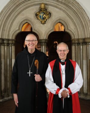 Justin Welby Instagram - Today I was delighted to receive an Apostles Edition of the @saintjohnsbible in honour and memory of Her Late Majesty Queen Elizabeth II. 

It was presented at Lambeth Palace by @saintjohnsabbey and University in Minnesota, USA, and is the first handwritten, illuminated Bible commissioned by a Benedictine monastery in 500 years. It will be housed for public view at @lampallib. 

It was good to meet those who have dedicated over 11 years to creating this Bible – using ancient practices to bring a fresh expression of God’s word into the 21st century, with the ultimate hope of reigniting faith in God and love for the Bible around the world. 

I pray their work will bear much fruit – and that by so diligently revealing the beauty of Scripture, many will come to faith in Christ.