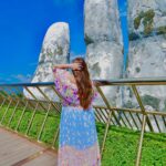 Kanisha Malhotra Instagram - Golden Girl at the Golden Bridge ✨💫 Posted a new YouTube short. Link in my bio. Have a look! It’s from my trip to Vietnam when I visited the beautiful Golden Bridge 🌉 Wearing @berrylush_com #youtube #youtubeshorts #vietnam #travelwithkani #vietnamdiaries #travelgram #travel #kanishamalhotra #goldenbridge