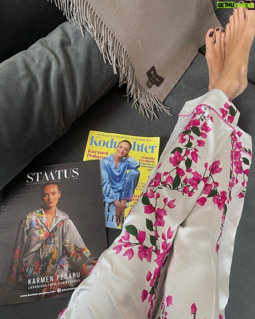 Karmen Pedaru Instagram - So happy to see my pyjamas on the covers of Estonian magazines ☺️ @karmenpedaru.silk