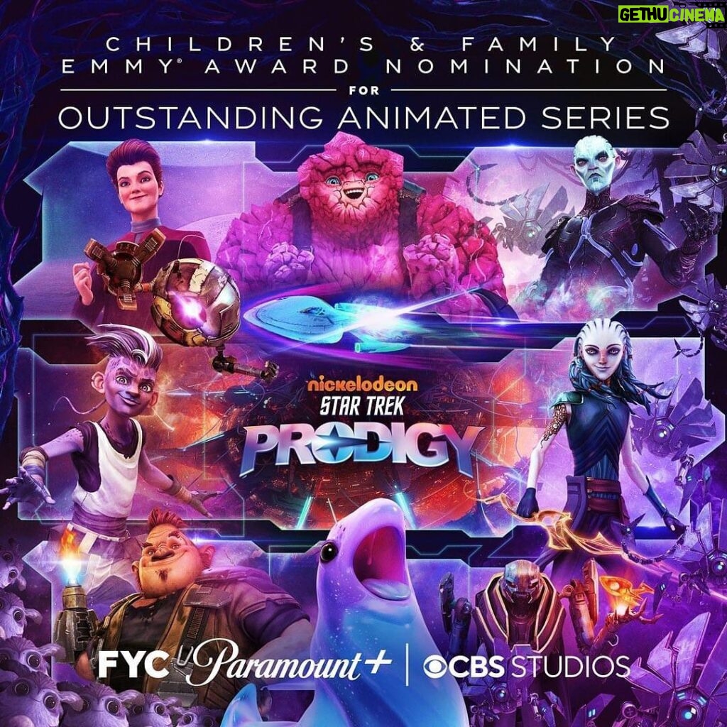 Kate Mulgrew Instagram - I’m absolutely thrilled about this nomination - #StarTrekProdigy is extraordinary animation created and driven by a singularly gifted team, Kevin and Dan Hageman. Congrats to Team Prodigy on this stellar achievement! ✨🚀 Truly, we've only just begun.