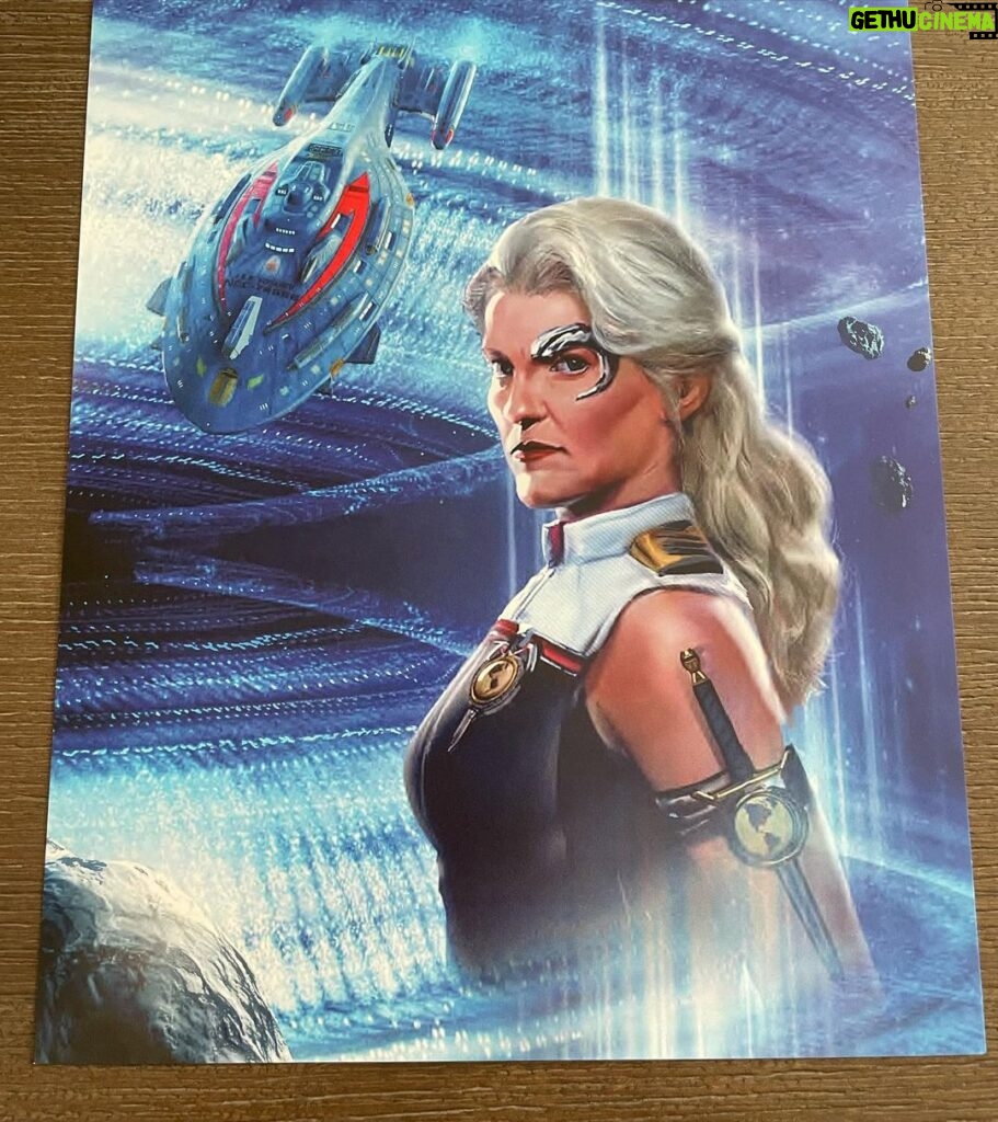 Kate Mulgrew Instagram - I'm bringing 40 8x10s of Mirror Janeway from @trekonlinegame to @phoenixfanfusion this weekend! You can choose it as your signed photo at the table. Doesn't she look killer? Thanks to Thomas Marrone @thomas.marrone for designing these - he'll be at his own booth on the show floor 🚀