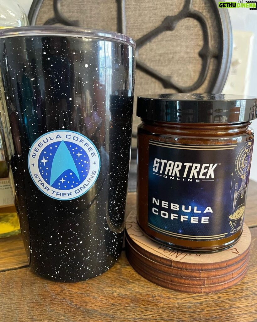 Kate Mulgrew Instagram - Thank you to #StarTrekOnline @trekonlinegame for the Nebula Coffee scented candle & the to-go cup! ☕️🪐💫 Perfect for channeling those Janeway vibes when I have more voice work on the horizon. Who has been playing the new STO chapter with Mirror Janeway?