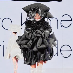 Kentaro Kameyama Instagram - My #inspiration for this look is #sleepy #monster . It was so much #fun making my monster, and debuting her in #NY #NYFW . Also, thank you @hectorsimancas making the #beautiful #mask and doing the #makeup ! You made my #show so much more fun and #crazier !