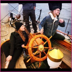 Kenton Duty Instagram - Our awesome friend @missjroll took us on the Shearwater and then I even was given the amazing chance (what a gift from the crew, thank you) to steer this incredible vessel!