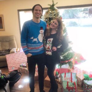 Kenton Duty Instagram - The smile on my face says it all. They say Christmas is a season of joy. And you definitely give me that gift. ❤️🎄(unlike the snowman on my sweater who seems to be having a Ruff day.)