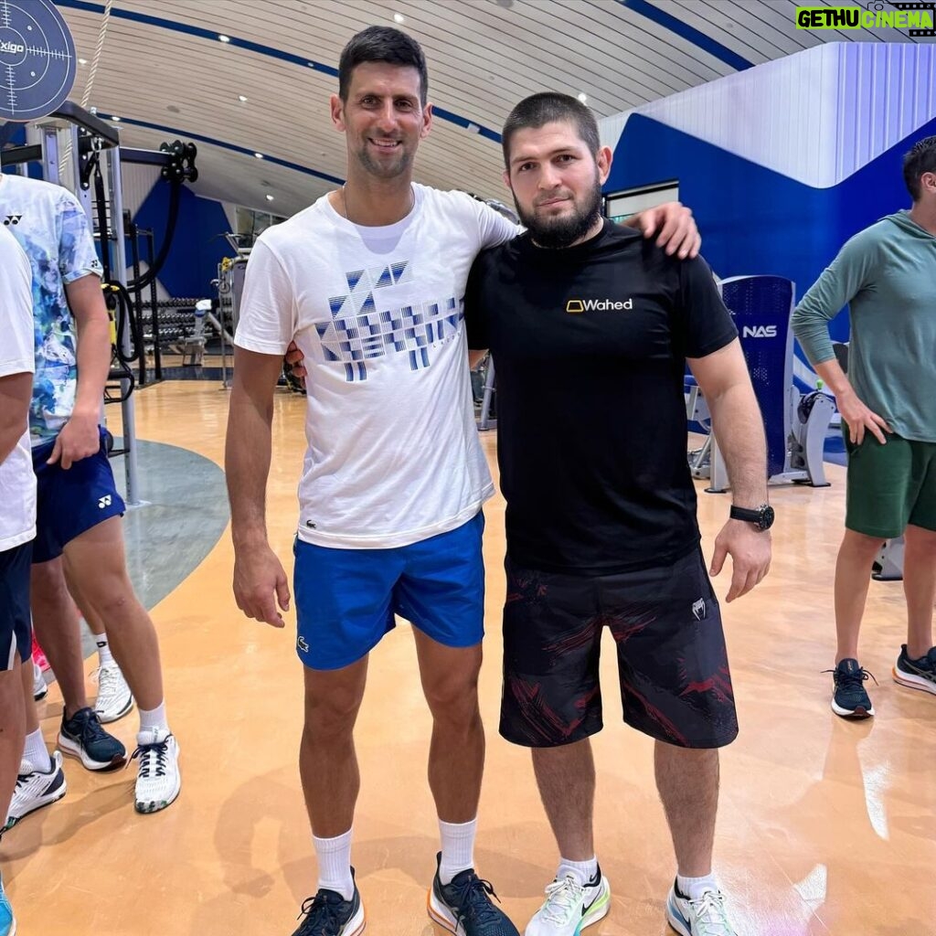 Khabib Nurmagomedov Instagram - With GOAT 🥇🎾 @djokernole NAS Sports Complex