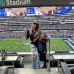 Khloé Kardashian Instagram – We had such a great time at the Rams game!!! Thank you to the Stafford’s for inviting True and I! 💙💛 True’s first football game and it couldn’t have been a better time!!! @kbstafford89 you and your girls are the best!