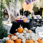 Khloé Kardashian Instagram – 🧡🎃 our annual pumpkin decorating party 🎃🧡

Balloons and event – @wildchildparty 
Crafts – @little_artist_party 
Candy wall – @thecandycoach
Desserts – @cakegourmetsugarservice
Kids chairs – @platinumprophouse
Signage – @creativeamme