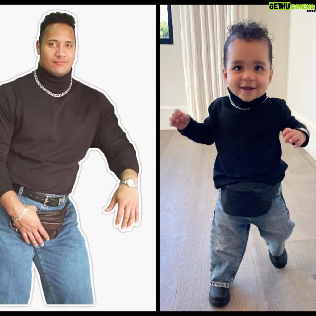 Khloé Kardashian Instagram - Tatum in a FEW of his costumes The Rock @therock A lumberjack Yoda