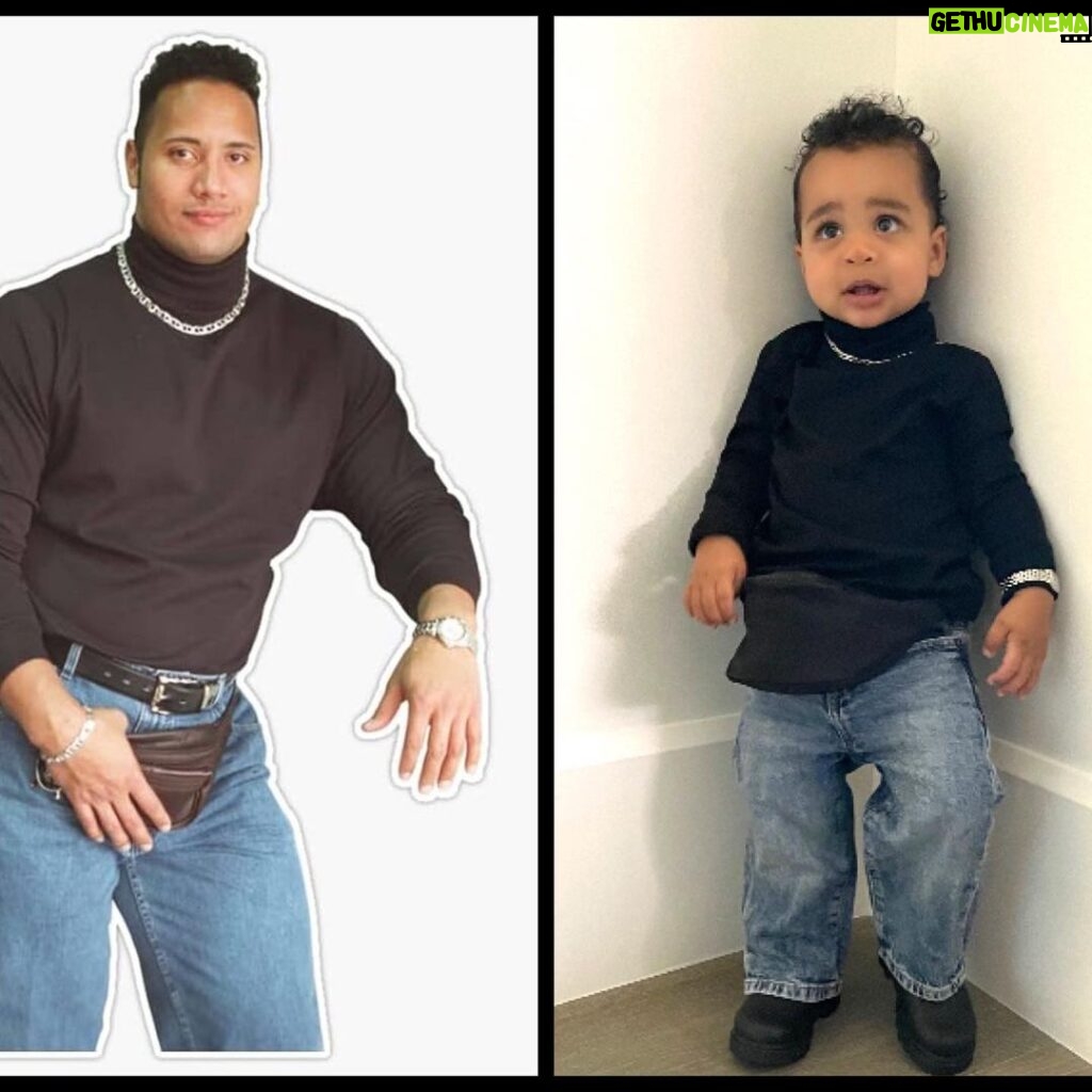 Khloé Kardashian Instagram - Tatum in a FEW of his costumes The Rock @therock A lumberjack Yoda