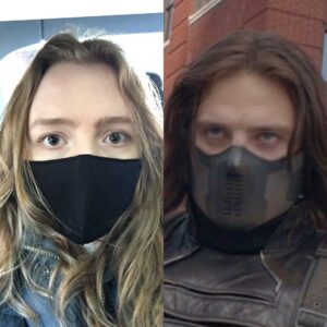 Kiera Allen Instagram - Wear a mask and you too can look like the Winter Soldier. Just make sure your side bangs are trimmed.