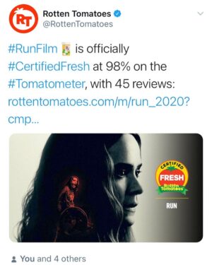 Kiera Allen Instagram - I’m breaking Instagram etiquette and posting a Twitter screenshot because.... well. Yeah. #RUNfilm is on @hulu at MIDNIGHT ET TONIGHT! And that’s thanks to so many more people than I could tag here, but I am deeply grateful to them all.