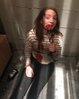 Kiera Allen Instagram - Did you know that the best way to clean the fake blood off your face at the end of a long work day is shaving cream? Doug Morrow knew.