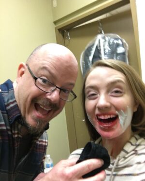 Kiera Allen Instagram - Did you know that the best way to clean the fake blood off your face at the end of a long work day is shaving cream? Doug Morrow knew.