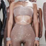 Kim Kardashian Instagram - SWAROVSKI X SKIMS 💎💎💎 a first of its kind collaboration that fuses @Swarovski’s iconic glamour with @SKIMS innovative silhouettes, resulting in a unique crystallized collection.  Launching on November 7th at 9am ET on SKIMS.COM and in select Swarovski stores. Photos 1, 3, 5, 7, 9: @mertalas Photos 2, 4, 6, 8, 10: @vbuntitled