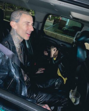 Kourtney Kardashian Barker Instagram - One year ago today, an Elvis impersonator married me and @travisbarker after the Grammys and way too much tequila in a chapel in Las Vegas! It was one of the best nights of our lives, dreaming of a lifetime filled with fun adventures together.  And yes, that’s me about to throw up on the floor in the car. 🥂 Thankful to @clemente_310 @kevinhwolff for all the iPhone footage so that I could remember the night 🪩🤪 also, I ended up losing this jacket that night, which I had for ten years, with the little cute heart studs and there’s a reward if anyone finds it 🕵🏻‍♀️