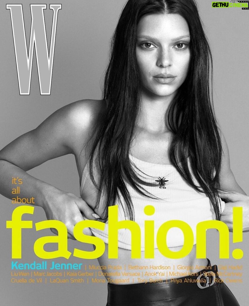 Kris Jenner Instagram - Kendall on the @wmag September issue cover, shot by @mertalas 🤍 @saramoonves @kendalljenner