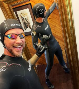 Kristen Holden-Ried Instagram - Pool is cold…

Time to test out the winter swim gear!

When I was young, other kids teased me by calling me torpedo head…

Partly because I was a good swimmer…

But mostly because…

Well my head was shaped like a torpedo…. 🙁

Now however ! I say to you who mocked my aqua-dynamic cranium…

You can call me…

MR. Torpedo Head !!

😜

#swimming
