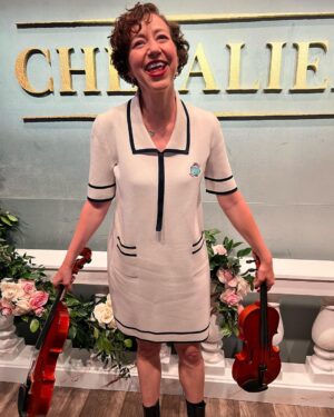 Kristen Schaal Instagram - Here’s me with my sweet costar from Bill & Ted 3, @samweaving at the screening of the awesome @chevaliermovie. She’s terrific in it! Also tonight I’m styled by @davebautista. Thank you @davebautista! I love you.