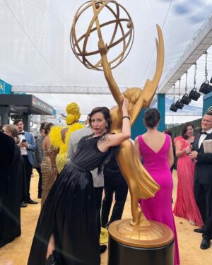 Kristen Schaal Instagram - I got her. #emmyawards makeup @gillianmup hair @charles_dujic