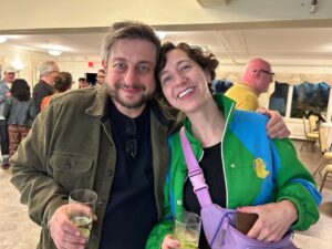 Kristen Schaal Instagram - When your sweet friend gets married and your other sweet friend catches you both looking pretty sweet. Xo, @eugenemirman & xo, @holswalls2.0