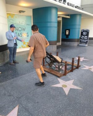 Kristen Schaal Instagram - Today I donated the first ever @hwdwalkoffame Foot Bridge at Andy Kaufman’s ceremony. My hope is that no one’s dirty feet, dog shit, bird shit, or gum will ever touch his precious star that took 40 years after his death to get. I also donated a rug to go over the bridge to keep it clean too. Thank you to Arturo Guzman and his friend for building it, Rich Blomquist for the rug idea (zoom in on rug), the Kaufman’s for letting me be a part of this historical event, and to Andy for the inspiration.