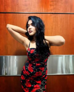 Kusuma Degalamari Instagram - Turning another petal older, wrapped in the elegance of a red rose black dress. 🌹🖤 #BirthdayBloom #redroseaffair Birthday, birthday girl, red rose, black dress, actor, actress, vibe, party, night, kusuma, kusumadegalamari