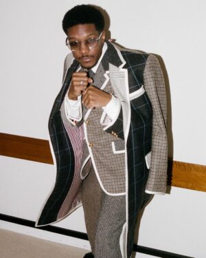 Lamar Johnson Instagram - Got ready for @thombrowne FW23 runway show with @highsnobiety. Thank you Thom and everyone involved. 

Head to highsnobiety.com for the full article.

Photos by @christiansoria_