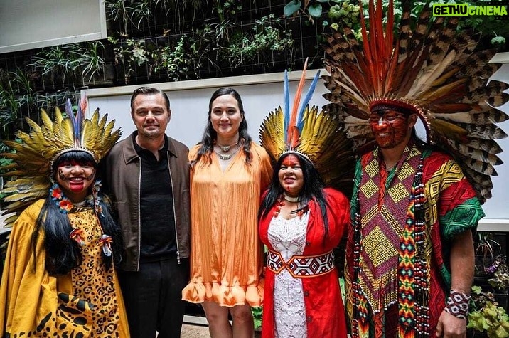 Leonardo DiCaprio Instagram - I was honored to spend time with Sônia Guajajara, Brazil's Minister of Indigenous Peoples, Célia Xakriabá, Member of Brazil's Chamber of Deputies, and Lily Gladstone, Actor in Killers of the Flower Moon at the event in Cannes, France to support the Indigenous people leading the conservation of the Amazon rainforest. My organization @rewild and our partners stand with Brazil's +900,000 Indigenous people from 300 Indigenous groups. Photo: @leo.otero