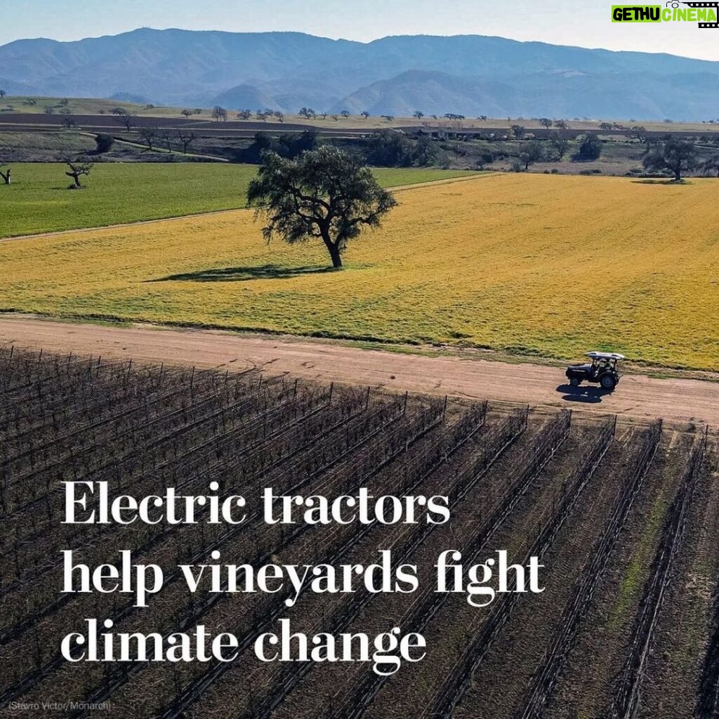 Leonardo DiCaprio Instagram - Repost from @postclimate • Like other electric vehicles, electric tractors are about fighting climate change by cutting our carbon footprint. Monarch estimates each of its EV tractors accounts for 14 passenger vehicles taken off the roads, in terms of emissions. Electric tractors will save on fuel and maintenance costs, they are lighter than most tractors, and the self-driving capability cuts down on labor costs as well. Advocates say EV tractors should lead to less herbicide use, increased productivity and improved worker safety. Read more by tapping the link in our bio.