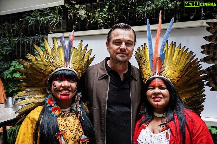 Leonardo DiCaprio Instagram - I was honored to spend time with Sônia Guajajara, Brazil's Minister of Indigenous Peoples, Célia Xakriabá, Member of Brazil's Chamber of Deputies, and Lily Gladstone, Actor in Killers of the Flower Moon at the event in Cannes, France to support the Indigenous people leading the conservation of the Amazon rainforest. My organization @rewild and our partners stand with Brazil's +900,000 Indigenous people from 300 Indigenous groups. Photo: @leo.otero