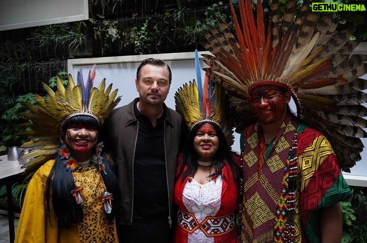 Leonardo DiCaprio Instagram - I was honored to spend time with Sônia Guajajara, Brazil's Minister of Indigenous Peoples, Célia Xakriabá, Member of Brazil's Chamber of Deputies, and Lily Gladstone, Actor in Killers of the Flower Moon at the event in Cannes, France to support the Indigenous people leading the conservation of the Amazon rainforest. My organization @rewild and our partners stand with Brazil's +900,000 Indigenous people from 300 Indigenous groups. Photo: @leo.otero