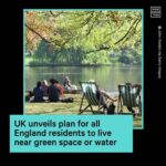 Leonardo DiCaprio Instagram - Repost from @nowthisearth • The UK government is planning to make all households in England be within a 15-minute walk from green space or water, by expanding areas of woodlands, wetlands, parks, and rivers. It’s all part of the UK’s 2023 Environmental Improvement Plan, which aims to restore nature and improve environmental quality. Two of its goals include creating and restoring at least 1.2M acres of wildlife habitat and 400 miles of river, and providing funding to protect several threatened animal species. 'This plan provides the blueprint for how we deliver our commitment to leave our environment in a better state than we found it, making sure we drive forward progress with renewed ambition and achieve our target of not just halting, but reversing the decline of nature,' said UK Prime Minister Rishi Sunak. #climatechange #greenspace #nature #uknews