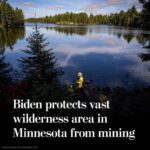 Leonardo DiCaprio Instagram - Repost from @postclimate • The Biden administration is banning mining for 20 years in a giant watershed near Minnesota’s Boundary Waters Canoe Area Wilderness, the president’s latest effort to deliver on conservation pledges that would shape the future of America’s wild lands. The move, announced Jan. 26, extends a temporary decision from a year ago to block copper, nickel and other hard-rock mining that the Trump administration had tried to greenlight near the Canadian border. Officials said they determined the potential toxic leaching from mining would be too threatening to nature, local Native American communities and a growing recreation economy. The Biden administration has promised to set aside sacred tribal sites and to conserve 30 percent of America’s lands and waters by 2030, but has come under fire for how to balance that push with demand for oil, renewable energy and minerals. Read more by tapping the link in our bio. (Photo by @salwangeorges)