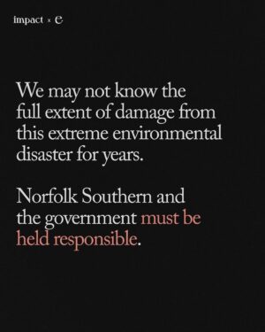 Leonardo DiCaprio Instagram - Repost from @environment
•
The toxic chemical release in East Palestine, Ohio could be the largest environmental disaster in U.S. history. 

Animals are dying, people are complaining of nausea, headaches, and burning eyes, and residents are fearing for their safety after a train derailment released chemicals in East Palestine, Ohio. 

We may not know the full extent of damage from this extreme environmental disaster for years. 

Norfolk Southern and the government must be held responsible. 

This content was made by @Environment. Follow @Environment for more climate news and resources. 

🌎 Written by @ashleybarriientos
🍃 Design by @crstnpark