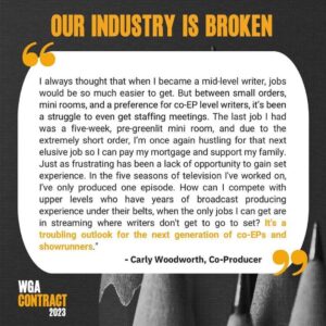 Lilan Bowden Instagram - WRITER’S STRIKE: We are #wgastrong !! 

The Writer’s Guild of America is on strike for FAIR WAGES and streaming protections and this is important because without writers, there would be no stories, and there would be no jobs for the people who tell these stories. As an actor and director, I stand with the WGA because I know how valuable their livelihood is to mine and to all of us who enjoy TV and film content. This first picture is of me and @dionareasonover , who without her writing I wouldn’t have had a job on NCIS.

The next pic is of me and WGA Strike Captain/writer on Abbott Elemetary, @bishilarious . Follow her here and on Twitter cause she’s a 100% badass and a political leader for all things good.

Many TV writers cannot afford to make rent even after writing on hit TV shows. The demands of writers are simple and fair: profit sharing and transparency for streaming, a fair number of writers in rooms, to not be replaced by AI, are some. The entire collective of writers are asking for a total of 2% of studio profits to be shared to be able to make a living. I think this is: very reasonable!! 

Some info about the writers strike attached and follow @writersguildwest for more info on the strike in general. People in entertainment WANT to get back to work and we want to be paid fairly for our work!! Let’s go @writersguildwest , all the Hollywood unions are with you ✊🏼